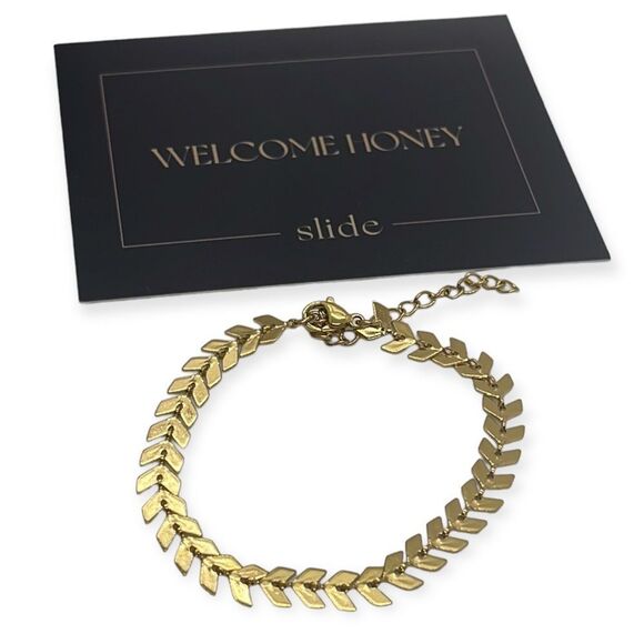 NWT Slide Jewels 14K Gold Chain Ankle Bracelet - Picture 1 of 4